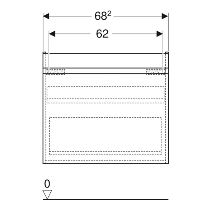 Geberit Meuble sous lavabo Renova Plan 68,2x60,6x44,6 cm, lava, laqué mat
