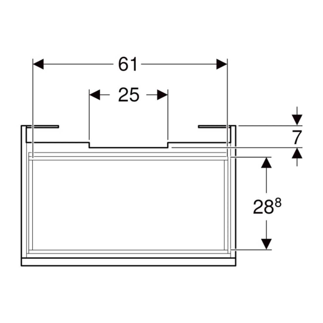 Geberit Meuble sous lavabo Renova Plan 68,2x60,6x44,6cm, Noyer, F. struct.
