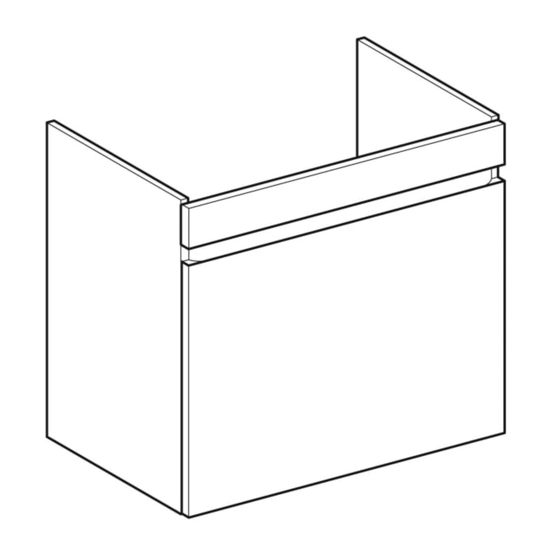 Geberit Meuble sous lavabo Renova Plan 68,2x60,6x44,6cm, Noyer, F. structuré