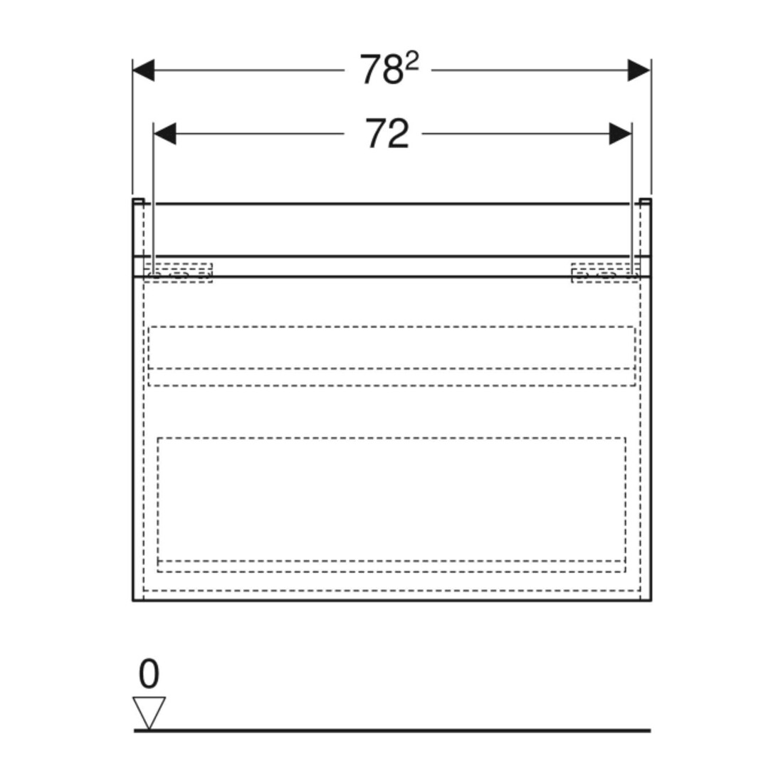 Geberit Meuble sous lavabo Renova Plan 78,2x60,6x44,6 cm, lava, laqué mat