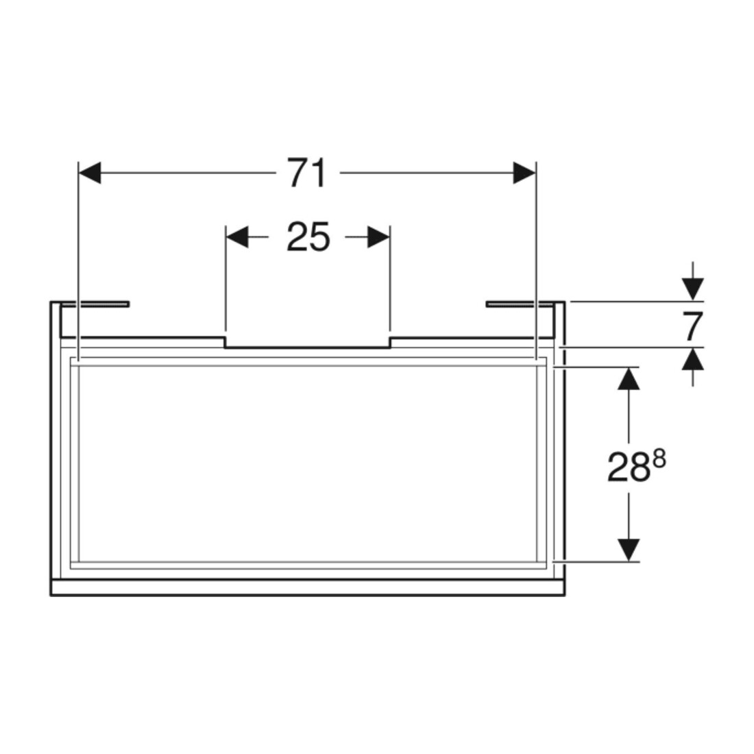 Geberit Meuble sous lavabo Renova Plan 78,2x60,6x44,6cm, Noyer, F. structuré
