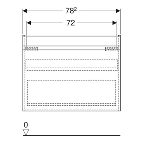 Geberit Meuble sous lavabo Renova Plan 78,2x60,6x44,6cm, Noyer, F. structuré