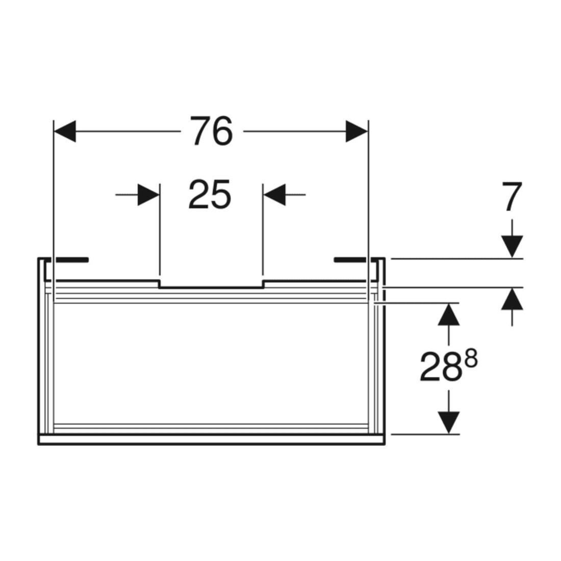 Geberit Meuble sous lavabo Renova Plan 83,2x60,6x44,6 cm, Noyer, F. structuré