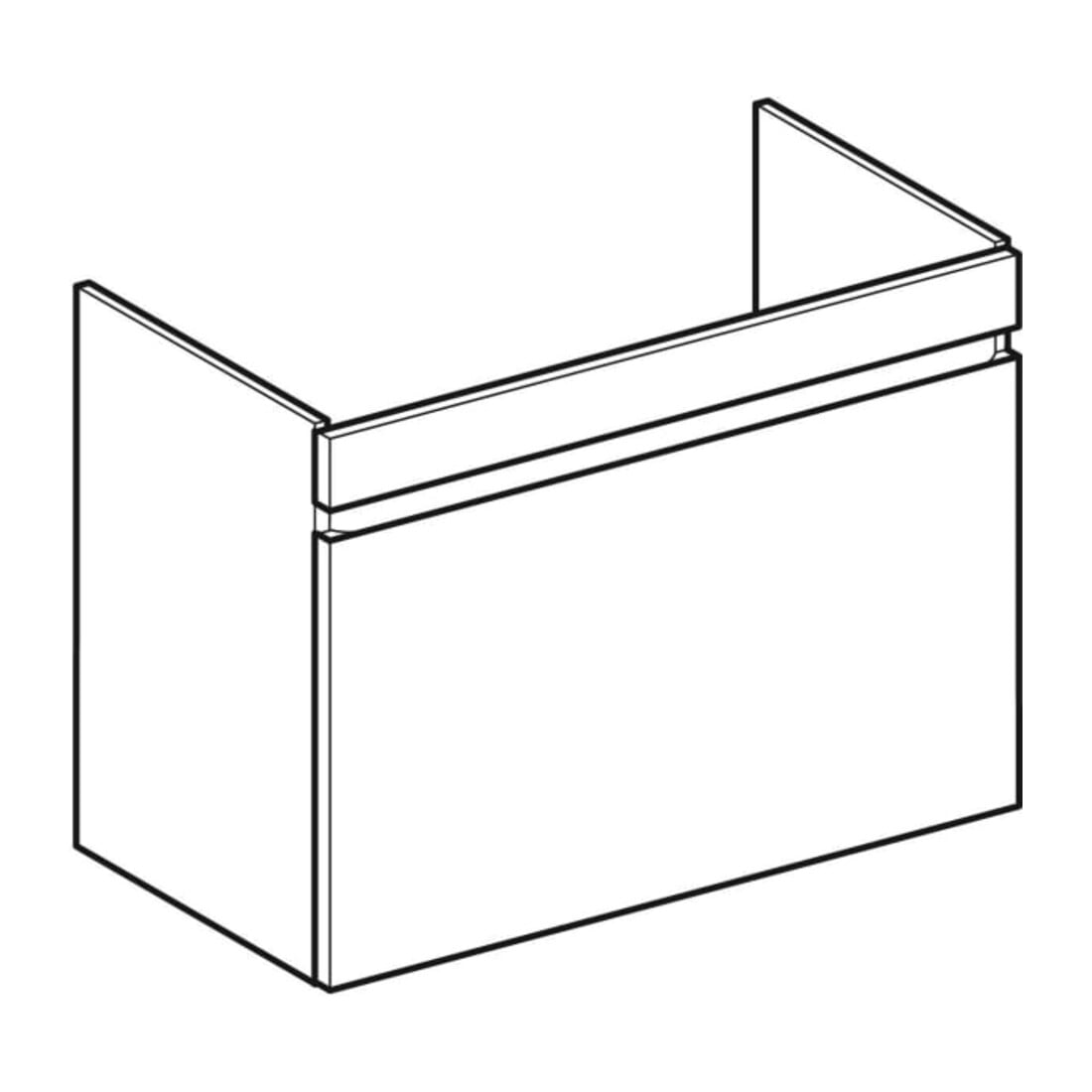 Geberit Meuble sous lavabo Renova Plan 83,2x60,6x44,6 cm, Noyer, F. structuré