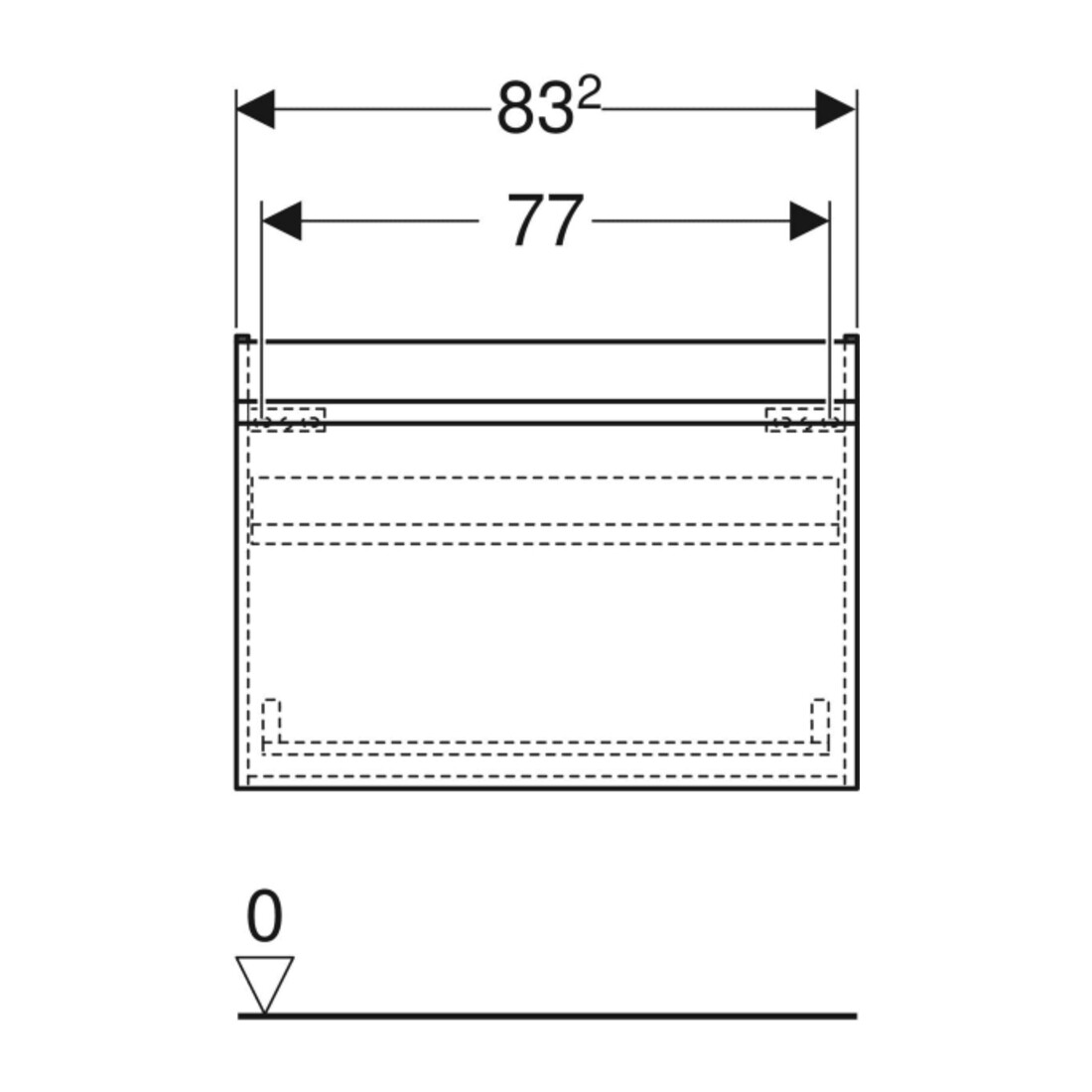 Geberit Meuble sous lavabo Renova Plan 83,2x60,6x44,6 cm, Noyer, F. structuré