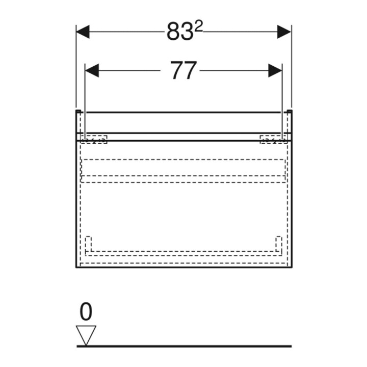 Geberit Meuble sous-lavabo Renova Plan 83,2x60,6x44,6cm, blanc, laqué brillant