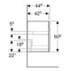 Geberit Meuble sous-lavabo Renova Plan 83,2x60,6x44,6cm, blanc, laqué brillant