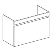 Geberit Meuble sous lavabo Renova Plan 92,8x60,6x44,6 cm, blanc, laqué brillant-4