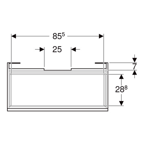 Geberit Meuble sous lavabo Renova Plan 92,8x60,6x44,6 cm, lava, laqué mat