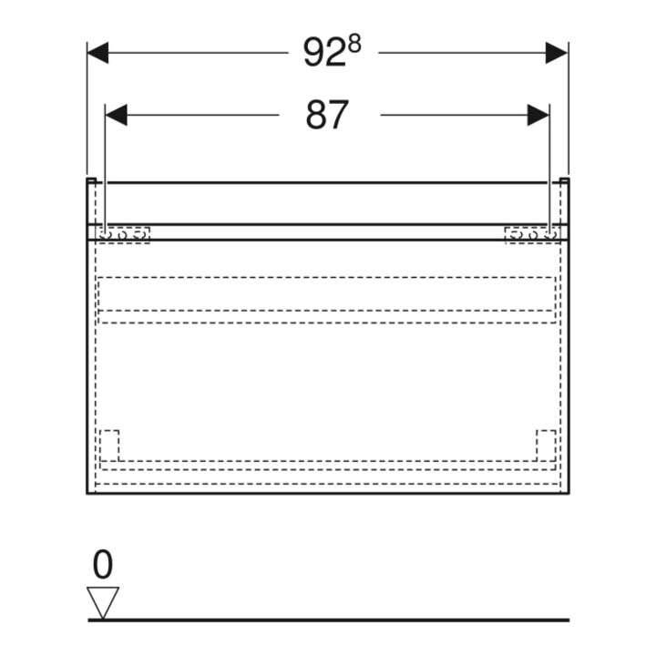 Geberit Meuble sous lavabo Renova Plan 92,8x60,6x44,6 cm, noyer, F. struct.