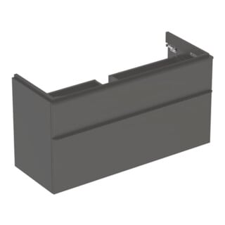 Geberit Meuble sous lavabo Smyle Square 118,4x61,7x47 cm, lave mat, 2 tiroirs