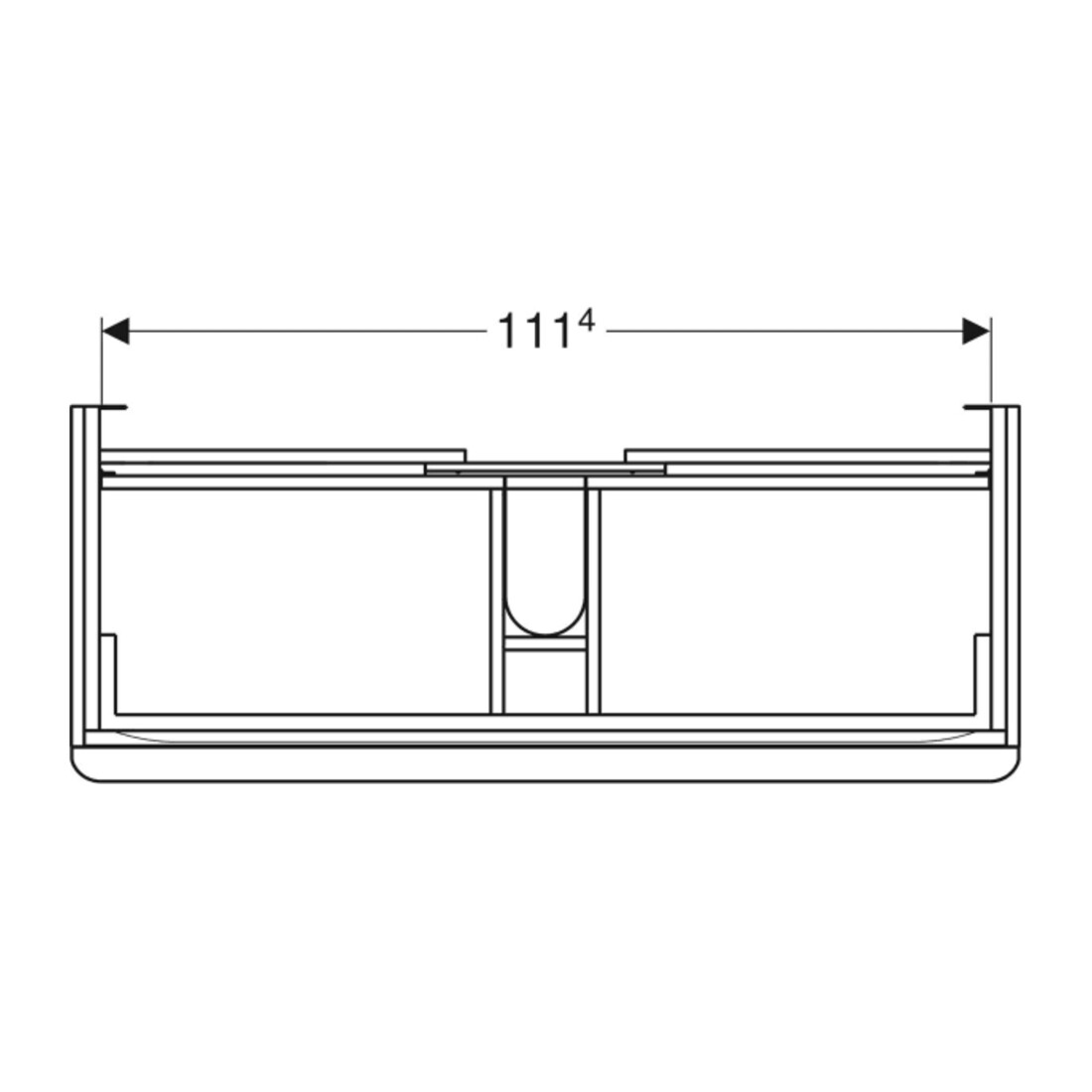 Geberit Meuble sous lavabo Smyle Square 118,4x61,7x47 cm, lave mat, 2 tiroirs