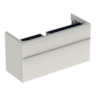 Geberit Meuble sous lavabo Smyle Square 118,4x61,7x47 cm, sable brillant, 2 tiroirs