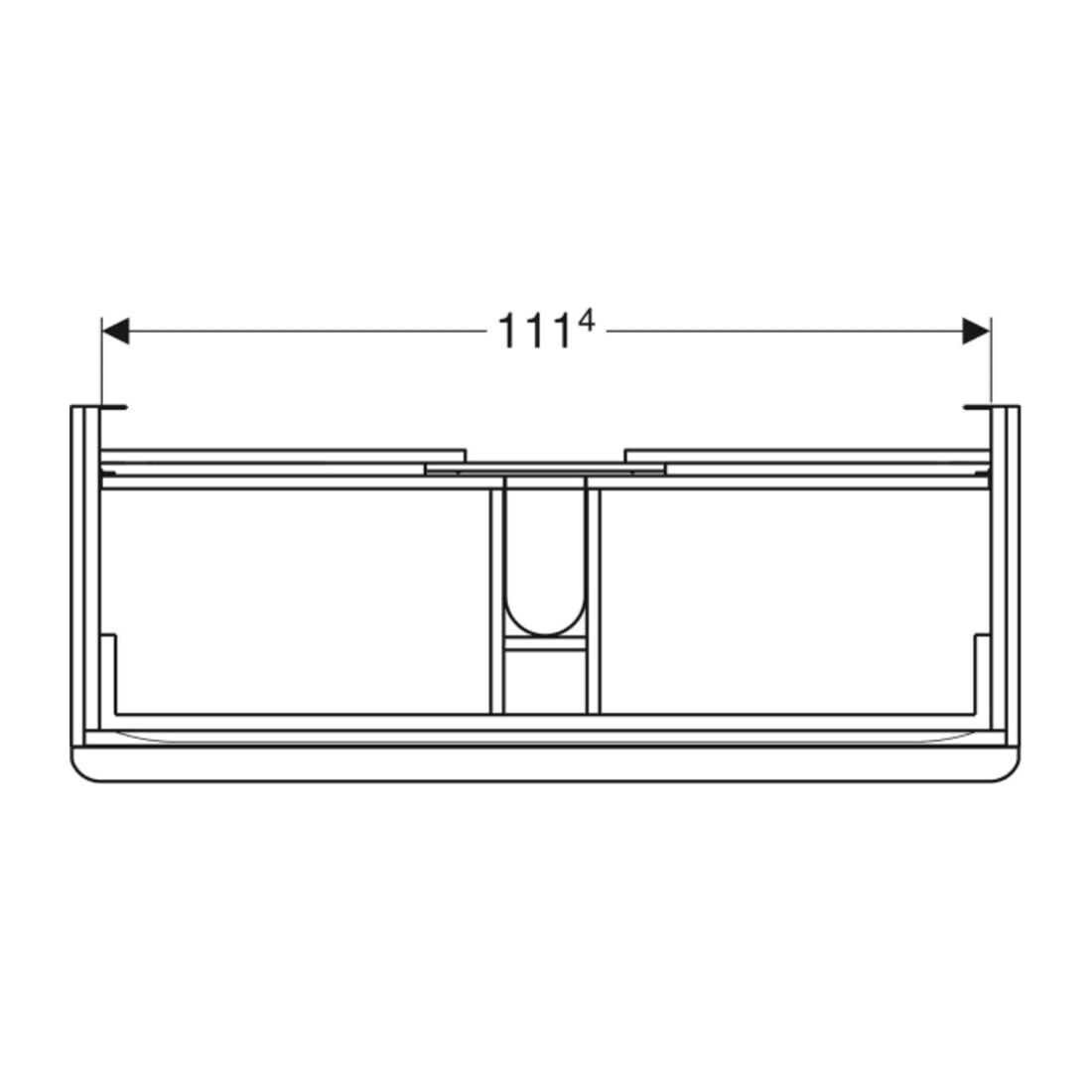 Geberit Meuble sous lavabo Smyle Square 118,4x61,7x47 cm, sable brillant, 2 tiroirs