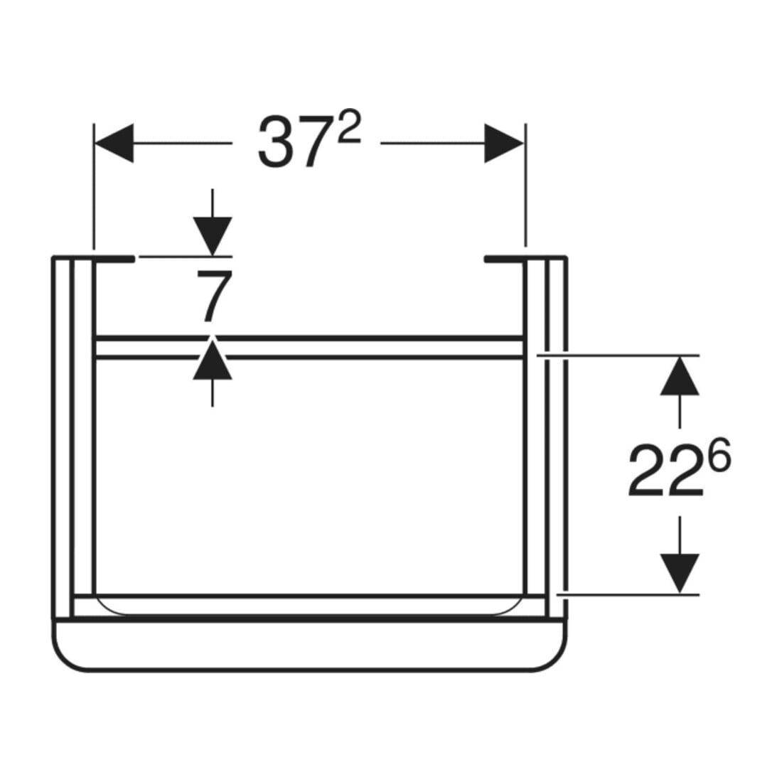 Geberit Meuble sous lavabo Smyle Square 44,2x61,7x35,6 cm, 1 porte, bois ép. N
