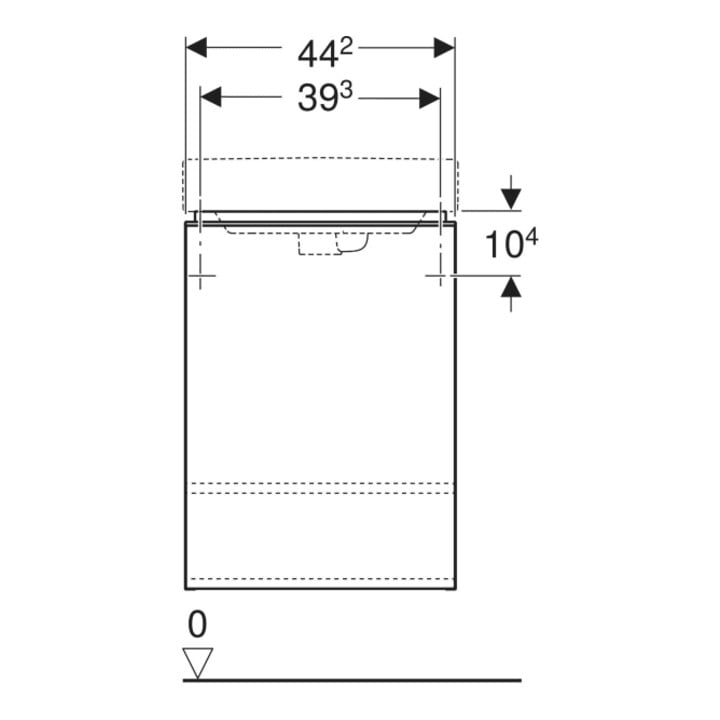 Geberit Meuble sous-lavabo Smyle Square 44,2x61,7x35,6 cm, 1 porte gauche, blanc brillant