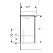 Geberit Meuble sous-lavabo Smyle Square 44,2x61,7x35,6cm, 1 porte, bois N hick.-2