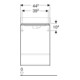 Geberit Meuble sous lavabo Smyle Square 44,2x61,7x35,6cm, 1 porte droite, lava mat
