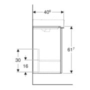 Geberit Meuble sous lavabo Smyle Square 49,2x61,7x40,6 cm, 1 tiroir droit, lava mat-4