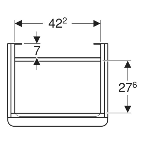 Geberit Meuble sous lavabo Smyle Square 49,2x61,7x40,6 cm, porte à gauche, lava mat