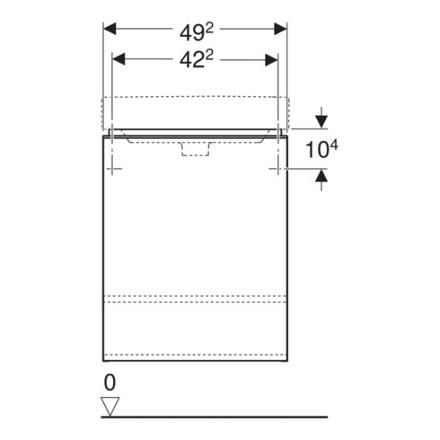 Geberit Meuble sous-lavabo Smyle Square 49,2x61,7x40,6cm, 1 porte droite, sable brillant