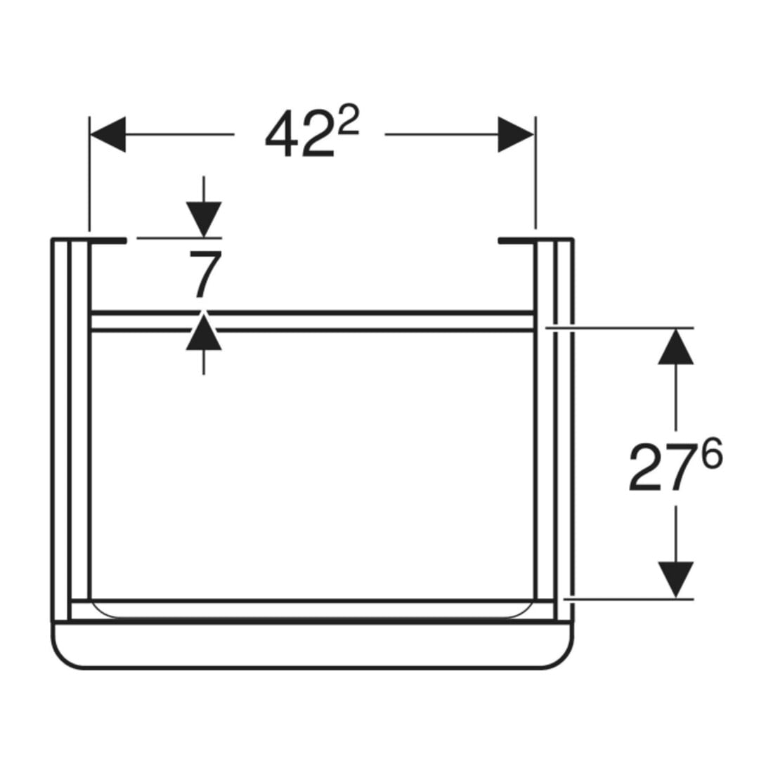 Geberit Meuble sous-lavabo Smyle Square 49,2x61,7x40,6cm, 1 porte droite, sable brillant