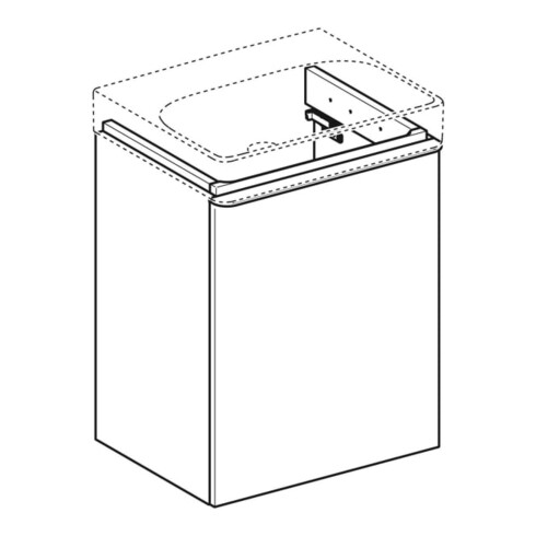 Geberit Meuble sous-lavabo Smyle Square 49,2x61,7x40,6cm, P. gauche, blanc brillant