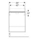 Geberit Meuble sous-lavabo Smyle Square 49,2x61,7x40,6cm, P. gauche, blanc brillant