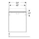 Geberit Meuble sous-lavabo Smyle Square 53,6x61,7x43,3 cm, 1 porte gauche, blanc brillant