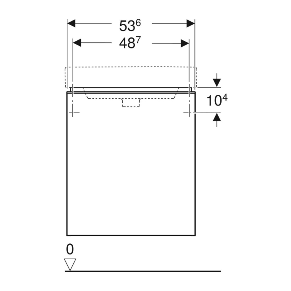 Geberit Meuble sous-lavabo Smyle Square 53,6x61,7x43,3 cm, 1 porte gauche, blanc brillant
