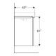 Geberit Meuble sous lavabo Smyle Square 53,6x61,7x43,3 cm, 1 tiroir, bois N hick.