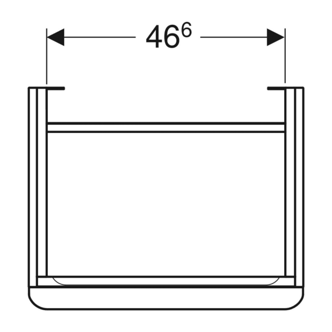 Geberit Meuble sous lavabo Smyle Square 53,6x61,7x43,3 cm, 1 tiroir droit, lave mat