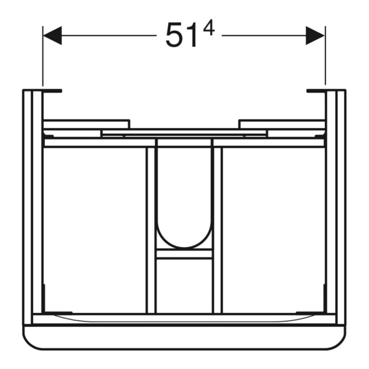 Geberit Meuble sous-lavabo Smyle Square 58,4x61,7x47 cm, lave mat, 2 tiroirs