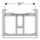 Geberit Meuble sous-lavabo Smyle Square 58,4x61,7x47cm, blanc laqué, 2 tiroirs-4