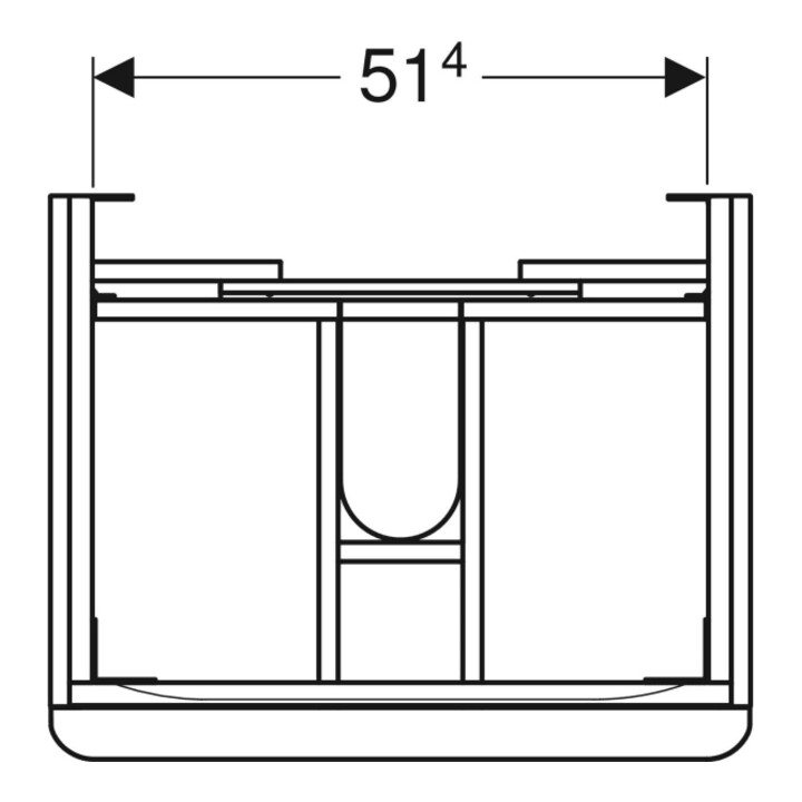 Geberit Meuble sous-lavabo Smyle Square 58,4x61,7x47cm, blanc laqué, 2 tiroirs