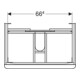 Geberit Meuble sous lavabo Smyle Square 73,4x61,7x47 cm, lave mat, 2 tiroirs