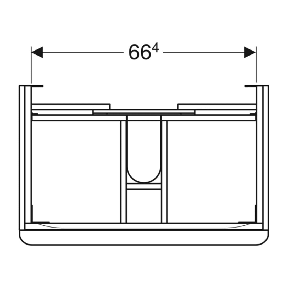 Geberit Meuble sous lavabo Smyle Square 73,4x61,7x47 cm, lave mat, 2 tiroirs