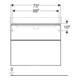 Geberit Meuble sous lavabo Smyle Square 73,4x61,7x47 cm, lave mat, 2 tiroirs