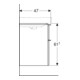 Geberit Meuble sous lavabo Smyle Square 73,4x61,7x47 cm, lave mat, 2 tiroirs
