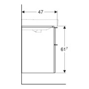 Geberit Meuble sous-lavabo Smyle Square 73,4x61,7x47 cm, sable brillant, 2 tiroirs-4