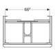 Geberit Meuble sous-lavabo Smyle Square 73,4x61,7x47 cm, sable brillant, 2 tiroirs