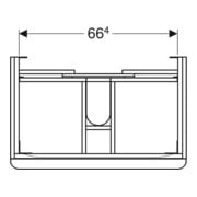 Geberit Meuble sous lavabo Smyle Square 73,4x61,7x47cm, blanc brillant, 2 tiroirs-4