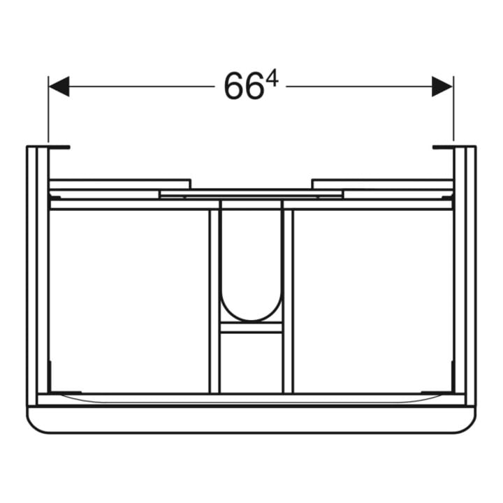 Geberit Meuble sous lavabo Smyle Square 73,4x61,7x47cm, bois épais, 2 tiroirs