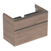 Geberit Meuble sous lavabo Smyle Square 88,4x61,7x47 cm, Bois épais, 2 tiroirs