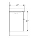 Geberit Meuble sous lavabo Smyle Square 88,4x61,7x47 cm, Bois épais, 2 tiroirs