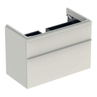Geberit Meuble sous lavabo Smyle Square 88,4x61,7x47 cm, sable brillant, 2 tiroirs