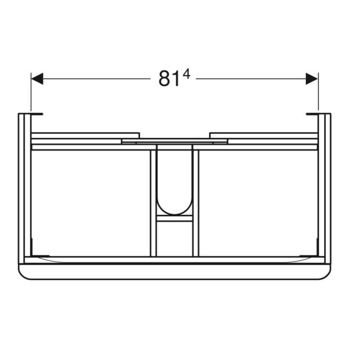 Geberit Meuble sous lavabo Smyle Square 88,4x61,7x47 cm, sable brillant, 2 tiroirs