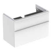 Geberit Meuble sous lavabo Smyle Square 88,4x61,7x47cm, blanc brillant, 2 tiroirs