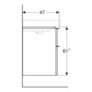 Geberit Meuble sous lavabo Smyle Square 88,4x61,7x47cm, lave mat, 2 tiroirs-2