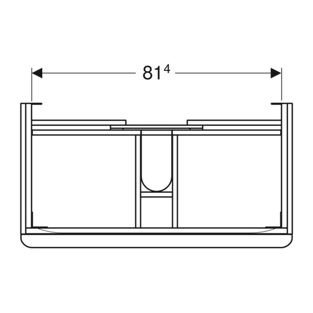 Geberit Meuble sous lavabo Smyle Square 88,4x61,7x47cm, lave mat, 2 tiroirs